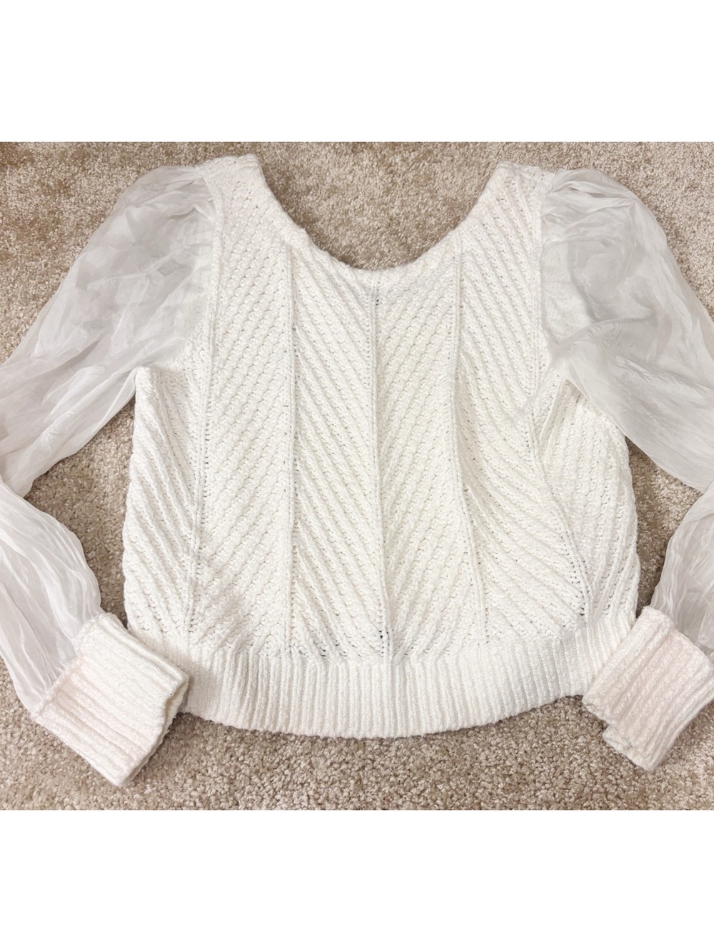 | Anthropologie | Maeve Sheer Sleeve V-neck Sweater